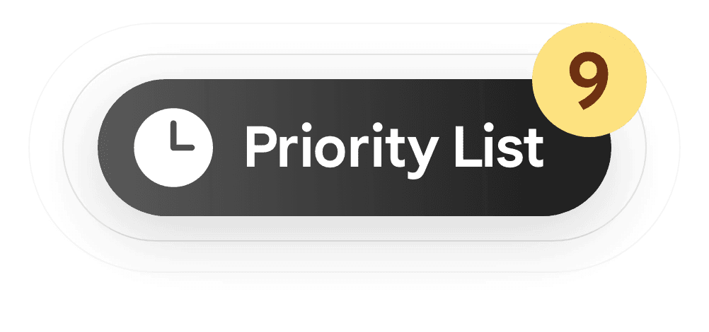 Priority List notification pill in Baselayer.med