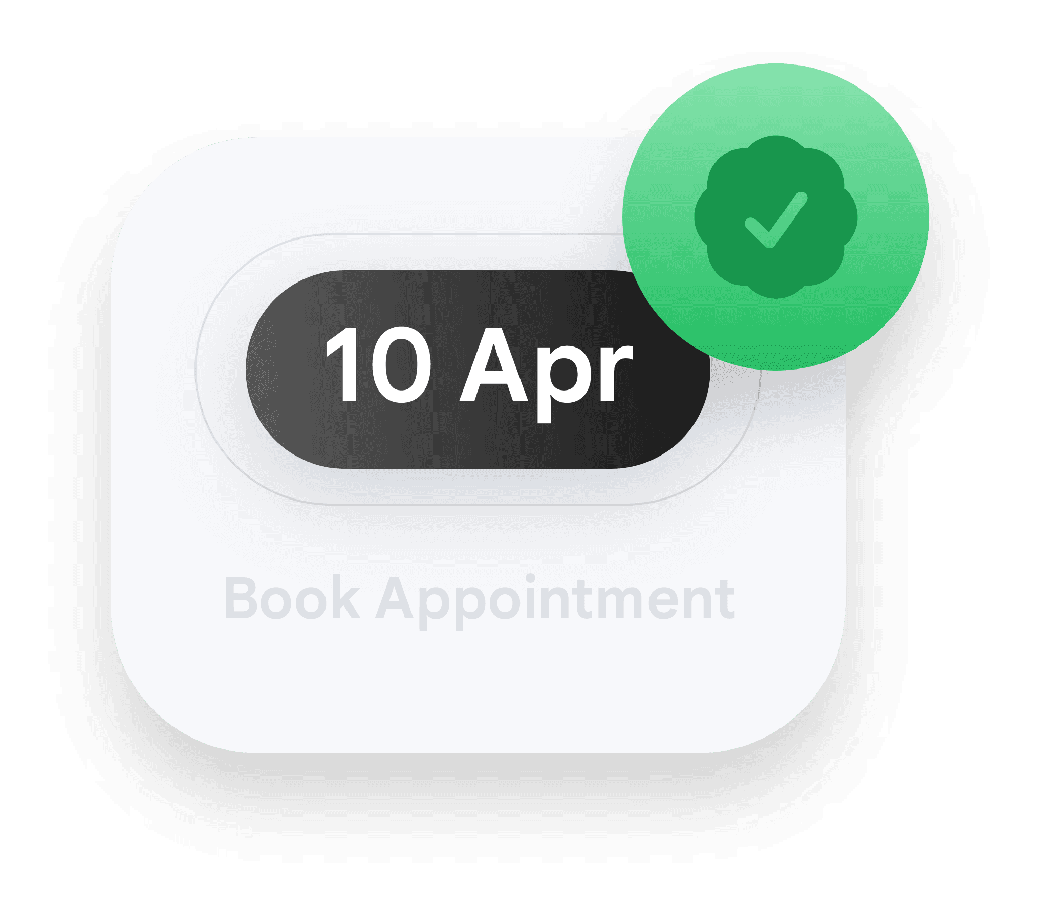 Online booking confirmation mark in Baselayer.med